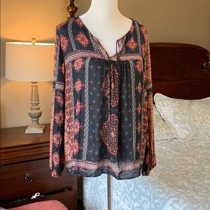 Lucky brand BOHO blouse. Large Lucky Brand.